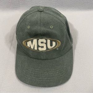 Vintage MSU Michigan State Spartans University Square Baseball Hat Cap USA Made
